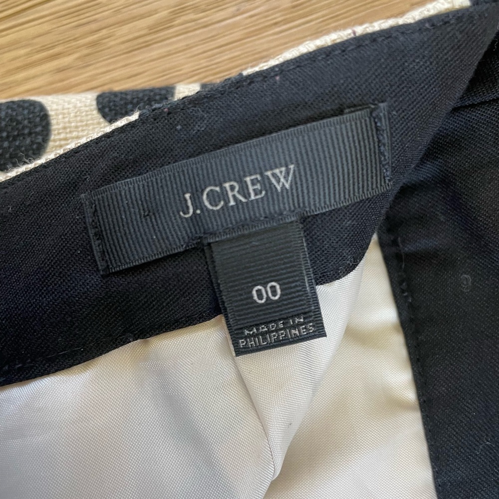 J. Crew Cream Mini Skirt with Black Polka Dots - Picture 3 of 7